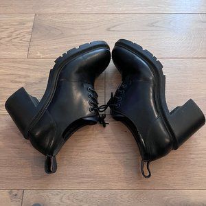 Camper Lug Sole Heeled Leather Oxfords